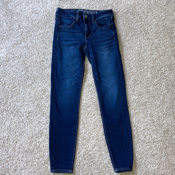 American Eagle Next Level Stretch X Jeggings Jeans - Dark Wash Size 2 Short - Picture 7 of 9